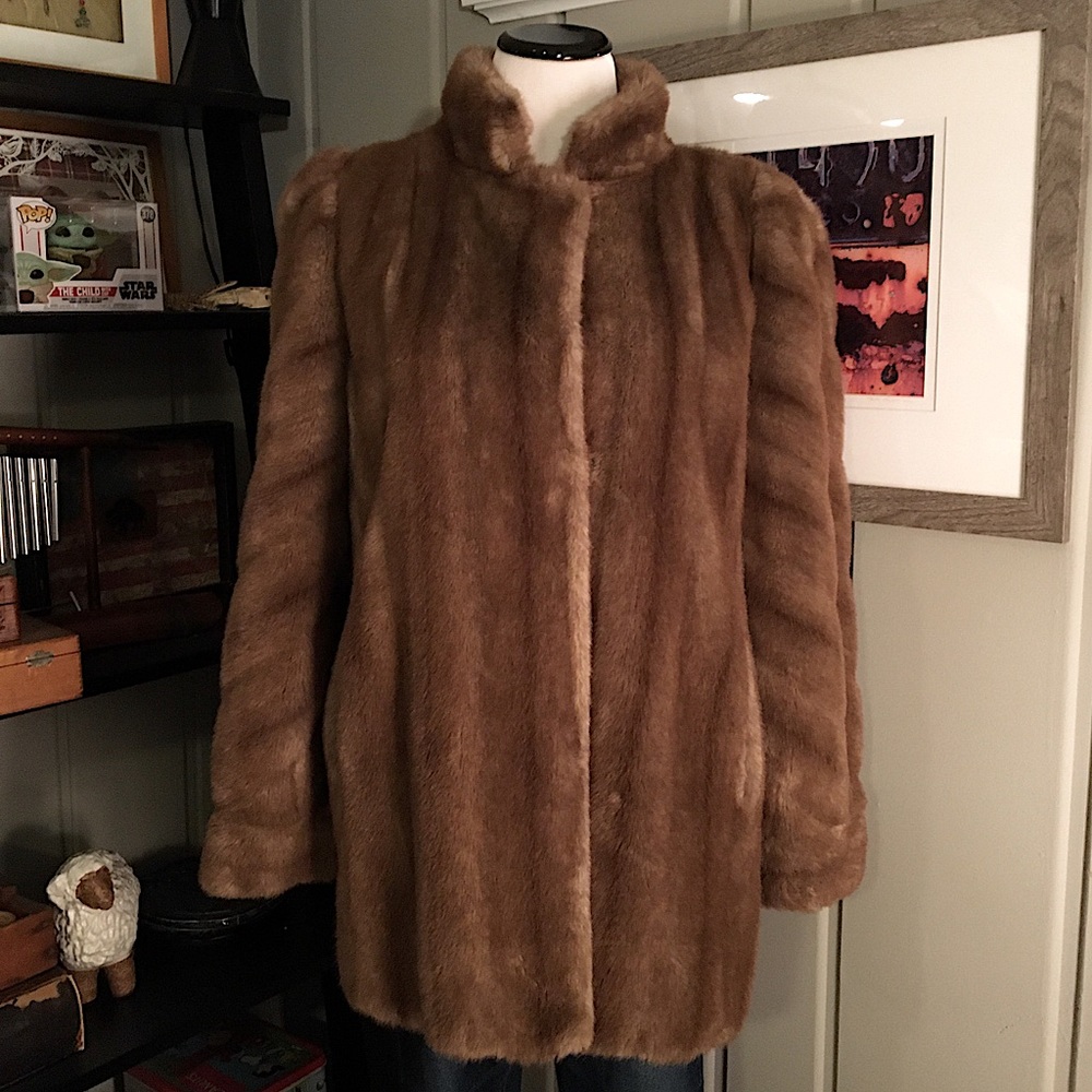 Tissavel of France Vintage Faux Fur Coat